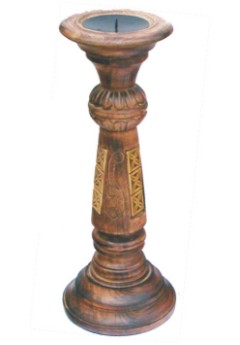 Wooden Candle and Incense Stand
